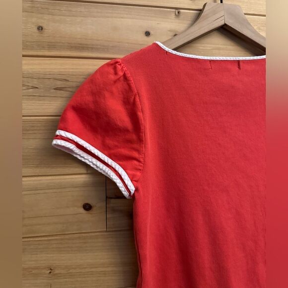 Lauren Ralph Lauren Size Medium Ribbed Cap Short Sleeve Basic Tee - Picture 8 of 11